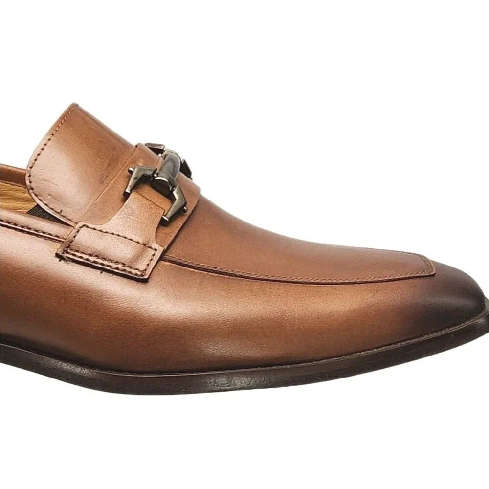 Flag Ltd Dress Shoe Loafer Nappa Glove Men Sz 8 Brown Leather InnoFlex Horse Bit